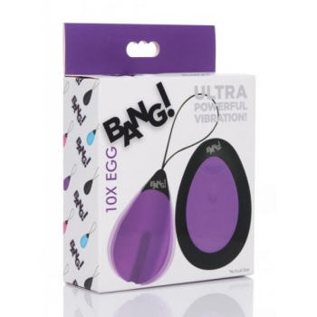 Bang! 10X Vibrating Silicone Egg with Remote - Purple