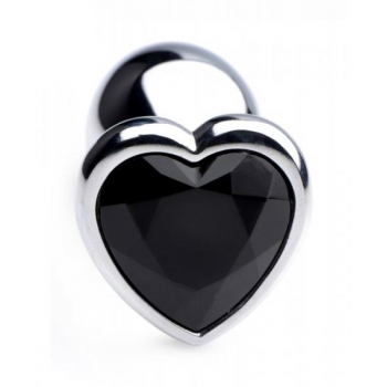 Booty Sparks Black Heart Gem Anal Plug - Small