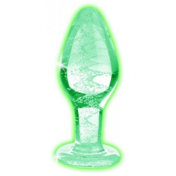 Booty Sparks Glow-in-the-dark Glass Anal Plug Large