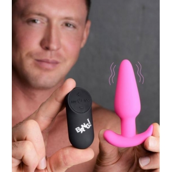 Bang! 21x Vibrating Silicone Butt Plug W/ Remote Pink