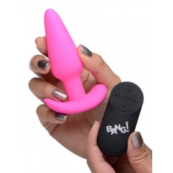 Bang! 21x Vibrating Silicone Butt Plug W/ Remote Pink