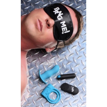 Bang! Duo Blast C Ring Butt Plug Bullet & Blindfold Kit - Black