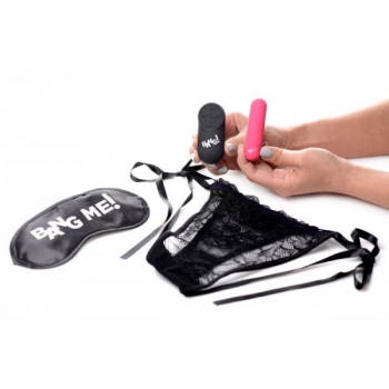 Bang! Power Panty: Lace Panties Bullet & Blindfold Kit