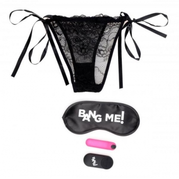 Bang! Power Panty: Lace Panties Bullet & Blindfold Kit