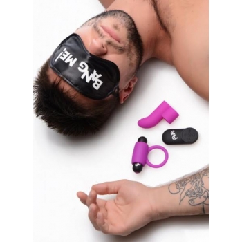 Bang! Couples Love Ring Finger Vibe Bullet & Blindfold Kit Purple