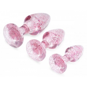 Booty Sparks Glitter Gem Anal Plug Set Pink