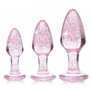 Booty Sparks Glitter Gem Anal Plug Set Pink