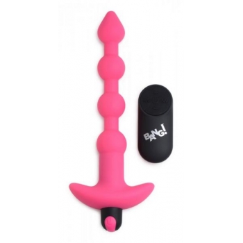 Bang! Vibrating Silicone Anal Beads & Remote Pink