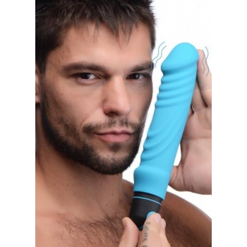 Bang! Xl Bullet & Ribbed Silicone Sleeve Blue