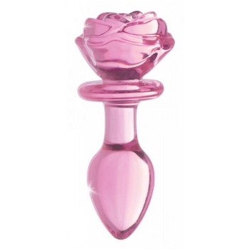 Booty Sparks Pink Rose Glass Medium Anal Plug