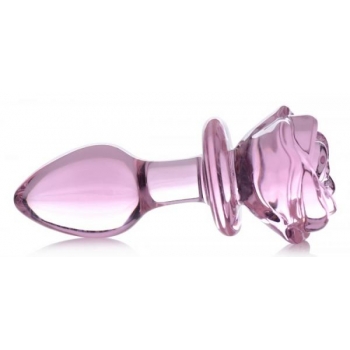 Booty Sparks Pink Rose Glass Medium Anal Plug