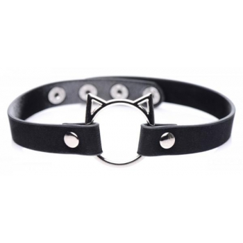 Master Series Kinky Kitty Ring Slim Choker Black