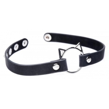 Master Series Kinky Kitty Ring Slim Choker Black