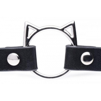 Master Series Kinky Kitty Ring Slim Choker Black