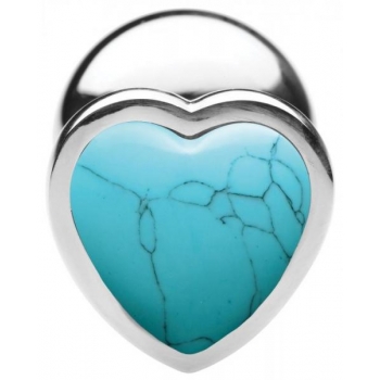 Booty Sparks Gemstones Large Heart Anal Plug Turquoise