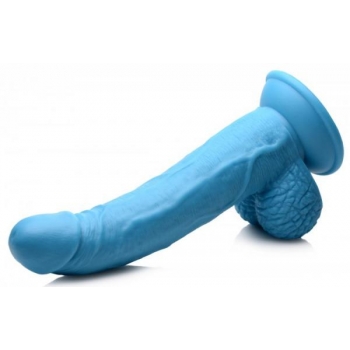 Pop 7.5in Dildo W/ Balls - Blue