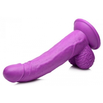 Pop 7.5in Dildo W/ Balls Purple