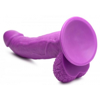 Pop 7.5in Dildo W/ Balls Purple