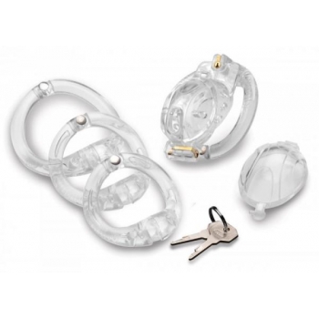 Master Series Customizable Lockdown Chastity Cage - Clear