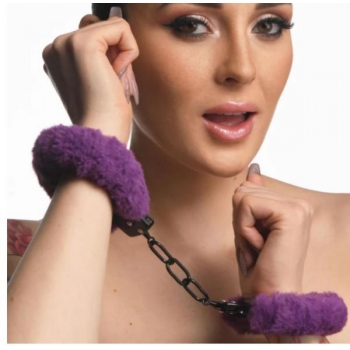 Master Series Cuffed In Fur Furry Handcuffs Purple