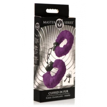 Master Series Cuffed In Fur Furry Handcuffs Purple