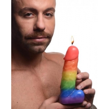 Master Series Pride Pecker Rainbow Drip Candle