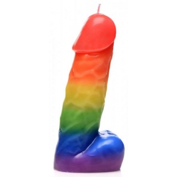 Master Series Pride Pecker Rainbow Drip Candle