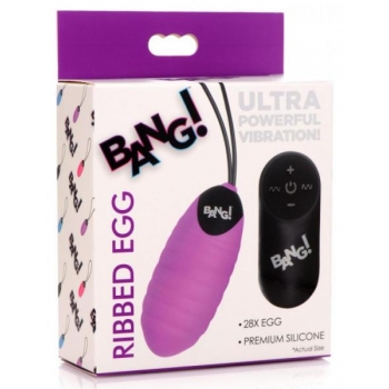 Bang! Swirl Silicone Egg Vibrator - Purple