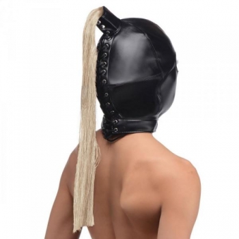 Strict Blonde Ponytail Bondage Hood - Fetish Fantasy Fulfilled