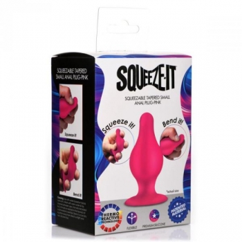 Squeeze-It Tapered Anal Plug Pink Small