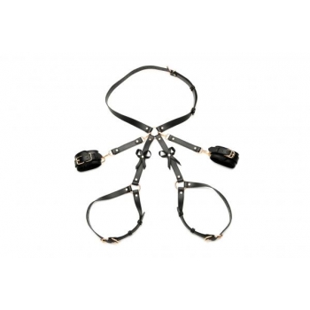 Strict Bondage Harness with Bows - Black M/L