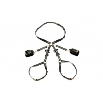 Strict Bondage Harness W/ Bows Black Xl/2xl