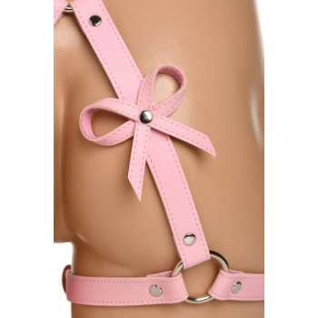 Strict Bondage Harness W/ Bows Pink M/l