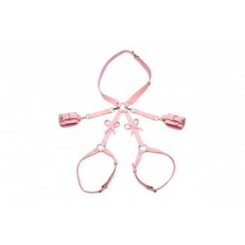 Strict Bondage Harness W/ Bows Pink XL/2XL