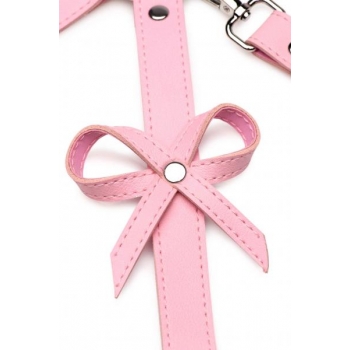 Strict Bondage Harness W/ Bows Pink XL/2XL