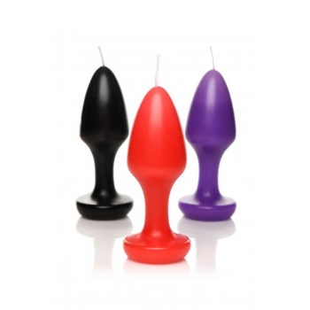 Master Series Kink Inferno Drip Candles Black Purple Red