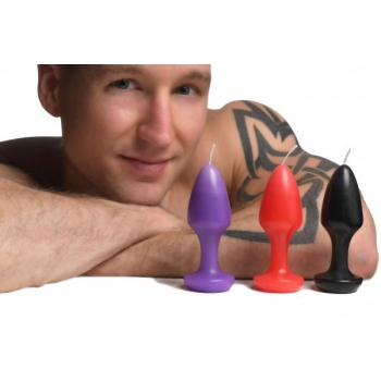 Master Series Kink Inferno Drip Candles Black Purple Red