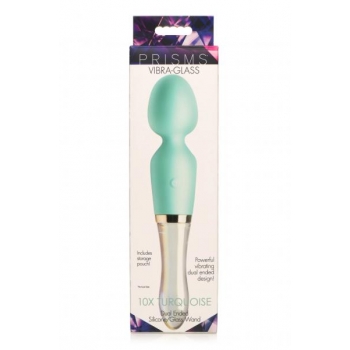 Prisms Vibra-glass 10x Turquoise Glass Wand Dual End