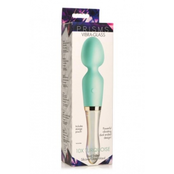 Prisms Vibra-glass 10x Turquoise Glass Wand Dual End