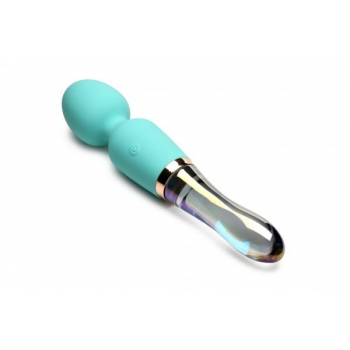 Prisms Vibra-glass 10x Turquoise Glass Wand Dual End