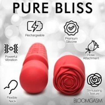 Bloomgasm Pleasure Rose Wand 10x with Rose Attachment